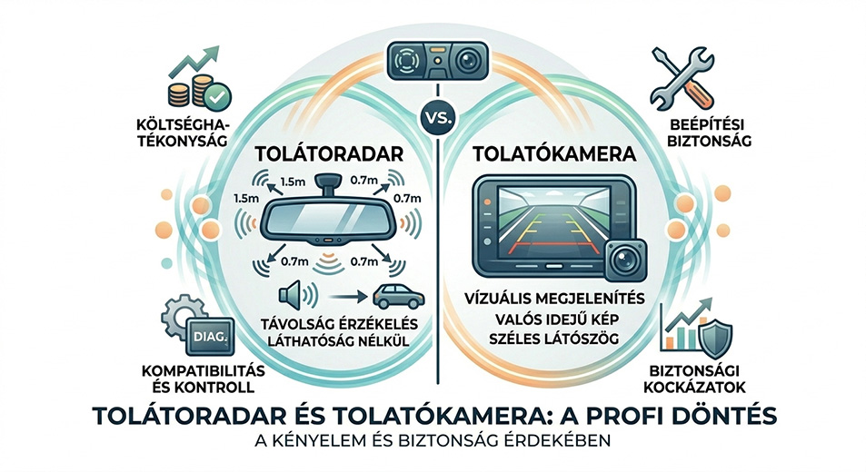 Tolatóradar vs. Tolatókamera: Előnyei és Hátrányai