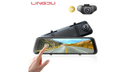 Magyar nyelvű Tükörbe integrált Érintőképernyős dupla Autós és tolató kamera Lingdu LD2k